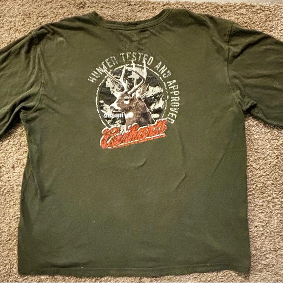 Carhartt Men's Green and Khaki Shirt Men size XL Has some wear Work/outdoor top - Picture 10 of 16